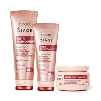 Combo Siàge Nutri Acid.Complex: Shampoo 250ml + Condicionador 200ml + Máscara 250g - Eudora
